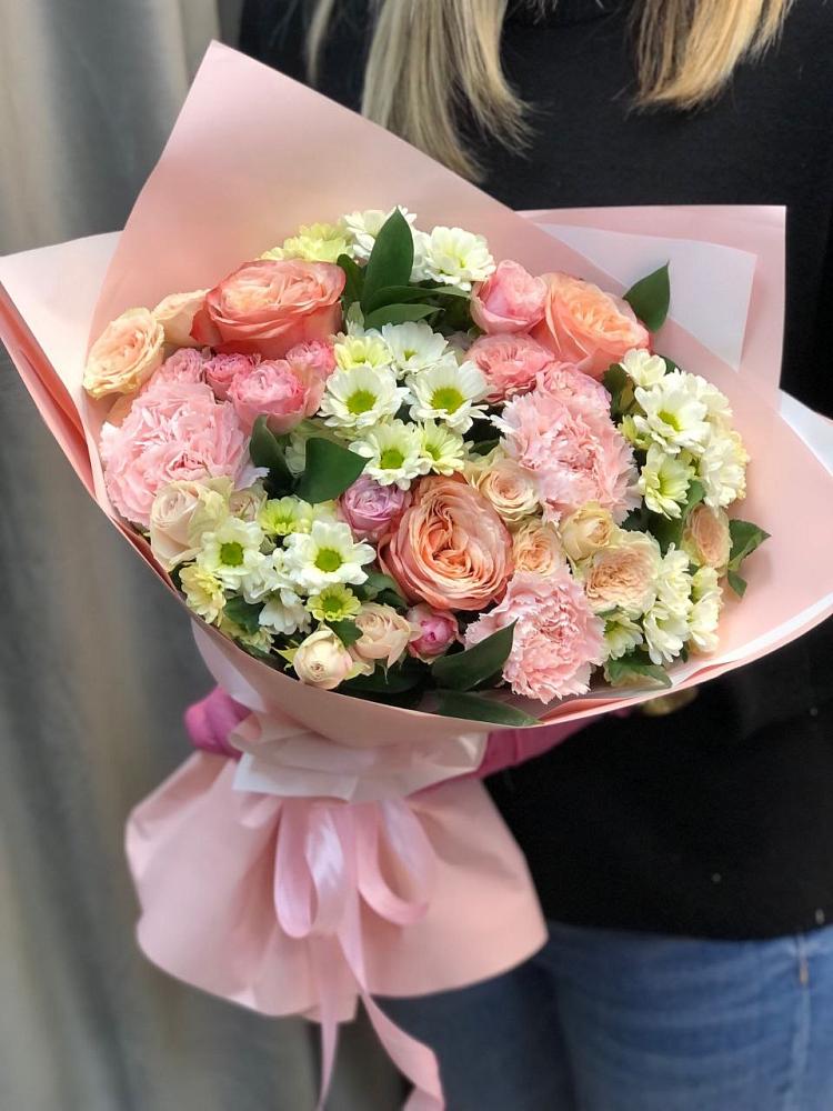 Букет цветов из: Гвоздики, Розы и Хризантемы в Первомайском Республика Дагестан