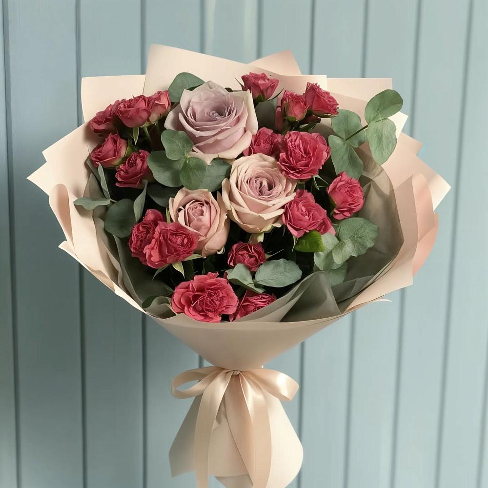 Букет цветов из: Гвоздики и Розы в Первомайском Республика Дагестан