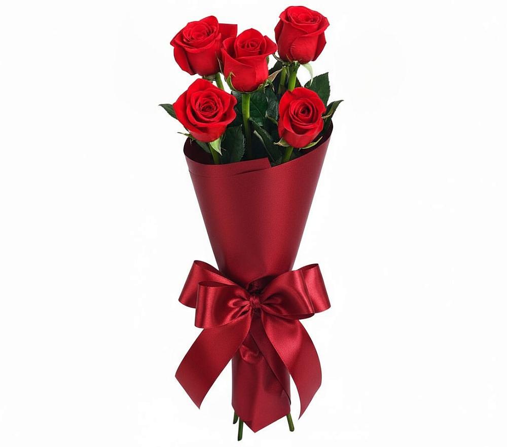 Букет 5 Красных роз Эдлесс Лав в Первомайском Республика Дагестан