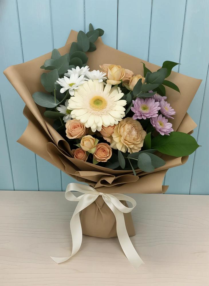 Букет цветов из: Герберы и Хризантемы в Первомайском Республика Дагестан