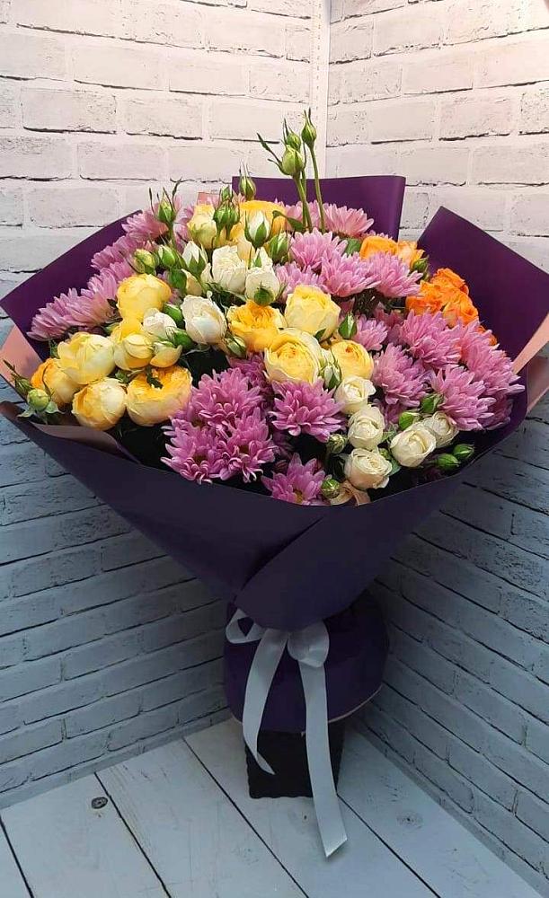Букет цветов из: Хризантемы и Розы в Первомайском Республика Дагестан