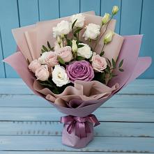 Букет цветов из:  Розы и Лизиантусы в Первомайском Республика Дагестан