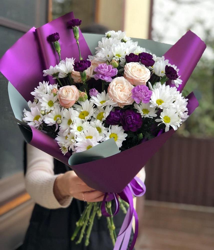 Букет цветов из: Хризантемы, Гвоздики и Розы в Первомайском Республика Дагестан
