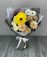 Букет цветов из:  Розы, Герберы и Хризантемы #REPLACE_PRED# Первомайском Республика Дагестан
