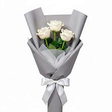 Букет 3 белые розы #REPLACE_PRED# Первомайском Республика Дагестан