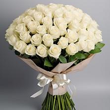 Букет 101 беля роза Белоснежка в Первомайском Республика Дагестан