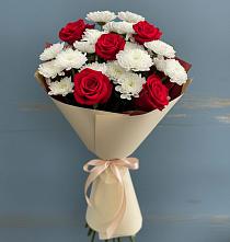 Букет цветов из:  Розы и Хризантемы в Первомайском Республика Дагестан