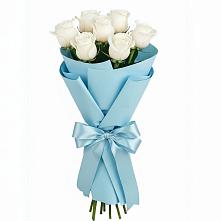 Букет 7 белых роз Проуд в Первомайском Республика Дагестан