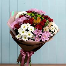 Букет цветов из:  Розы, Хризантемы и Альстромерии в Первомайском Республика Дагестан