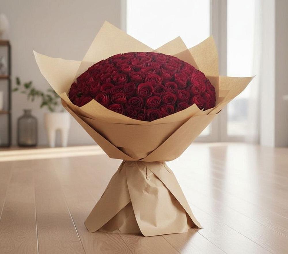 Букет 101 Красная роза в Первомайском Республика Дагестан