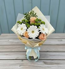 Букет цветов из:  Герберы, Розы и Хризантемы #REPLACE_PRED# Первомайском Республика Дагестан
