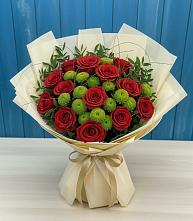 Букет цветов из:  Розы и Хризантемы в Первомайском Республика Дагестан